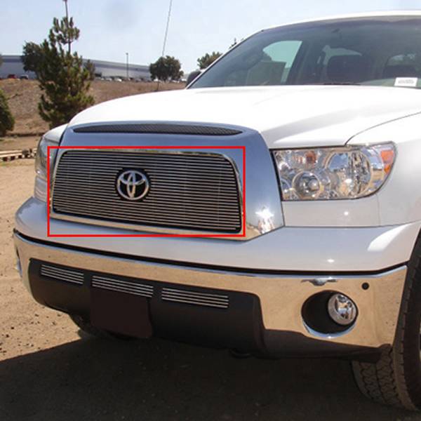 T-Rex 2007-2009 Toyota Tundra Billet Grille Overlay Bolt On With Logo Opening Polished 21959