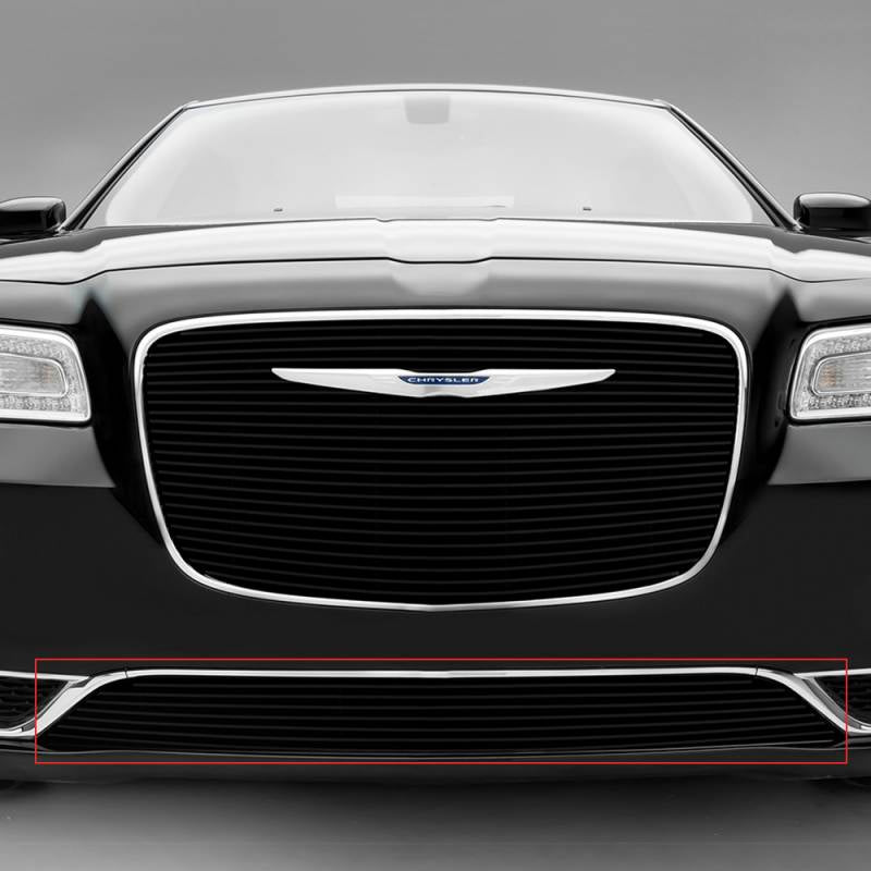 T-Rex 2015-2018 Chrysler 300 Bumper Billet Grille Overlay 1 Pc Black Powdercoated Aluminum Bars 25436B
