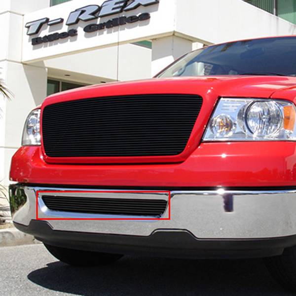 T-Rex 2004-2008 Ford F150 2005-2008 Lincoln Mark LT Bumper Billet Grille Insert Bolt-On Black 25555B