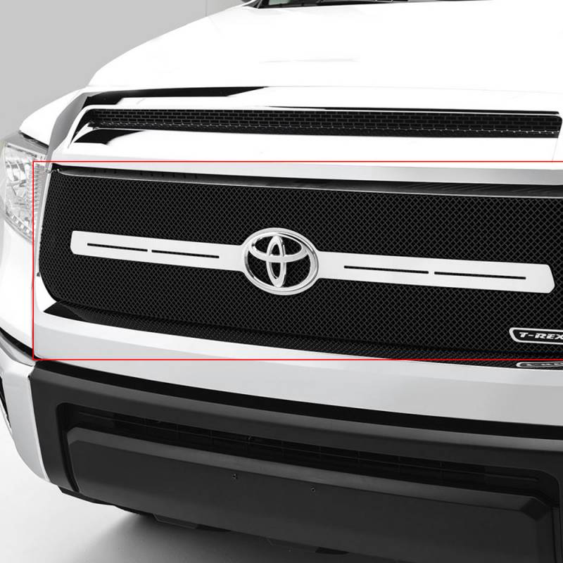 T-Rex 2014-2017 Toyota Tundra Sport Series Formed Mesh Main Grille With Logo Bar Replacement 1 Pc Black Powdercoated Mild Steel 46964