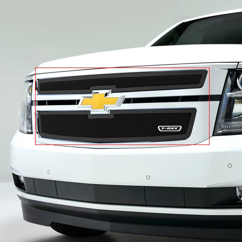 T-Rex 2015-2020 Chevrolet Suburban Tahoe Upper Class Mesh Grille Overlay Black 2 Pc Style 51055