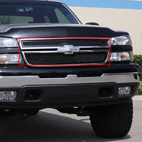 T-Rex 2003-2006 Chevrolet Silverado Upper Class Mesh Grille Overlay Black 2 Pc Style 51106