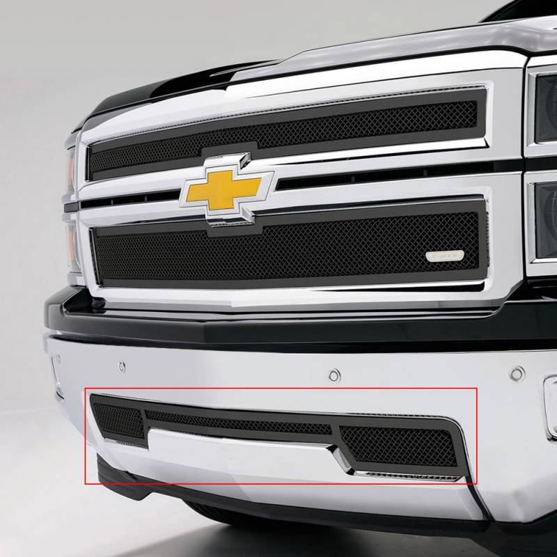 T-Rex 2014-2015 Chevrolet Silverado 1500 Upper Class Bumper Mesh Grille Overlay Black 52117