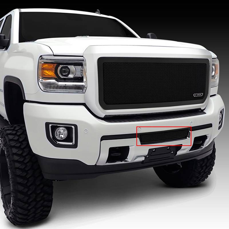 T-Rex 2015-2019 GMC Sierra 2500 3500 HD Upper Class Formed Mesh Grille Bumper Insert Black Powdercoated Mild Steel 52211