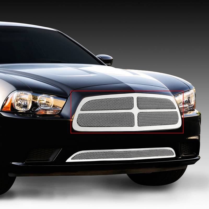 T-Rex 2011-2014 Dodge Charger Upper Class Mesh Grille With Formed Mesh Polished 54442