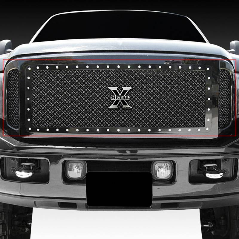 T-Rex 2005-2007 Ford F-250 F-350 Super Duty X-Metal Series Studded Main Grille Insert Black 6715611