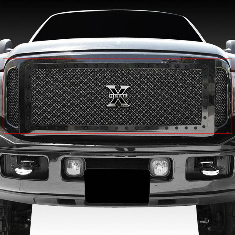 T-Rex 2005-2007 Ford F-250 F-350 Super Duty X-Metal Series Studded Main Grille Insert Black 6715611-BR