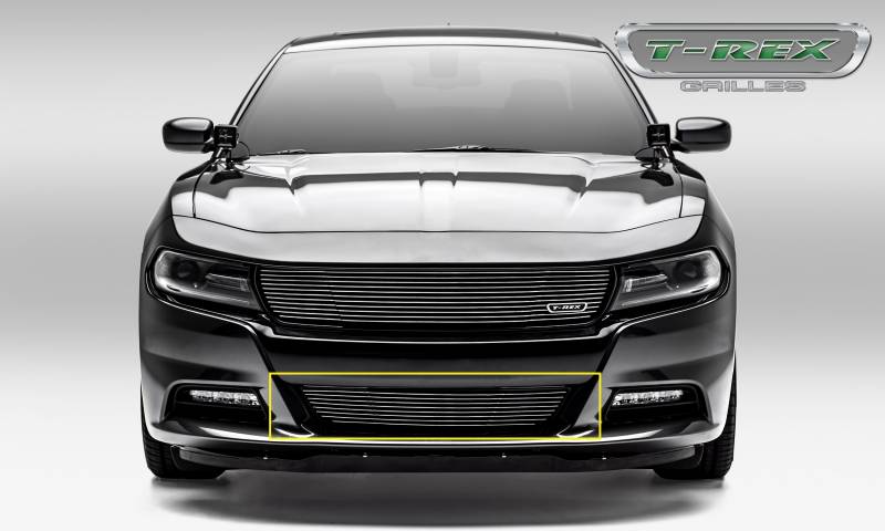 T-Rex 2015-2021 Dodge Charger Laser Billet With 3D Conturing Polished Finish Bumper Grille Overlay 6224760