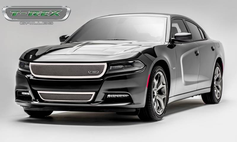 T-Rex 2015-2022 Dodge Charger Upper Class Polished Stainless Steel Main Grille Overlay Insert 51480