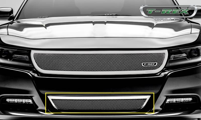 T-Rex 2015-2021 Dodge Charger Upper Class Polished Stainless Steel Bumper Grille Overlay 55480