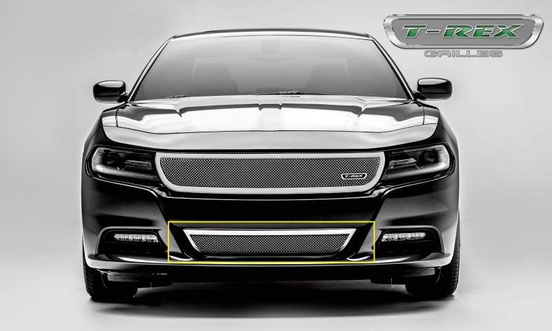 T-Rex 2015-2021 Dodge Charger Upper Class Polished Stainless Steel Bumper Grille Overlay 55480