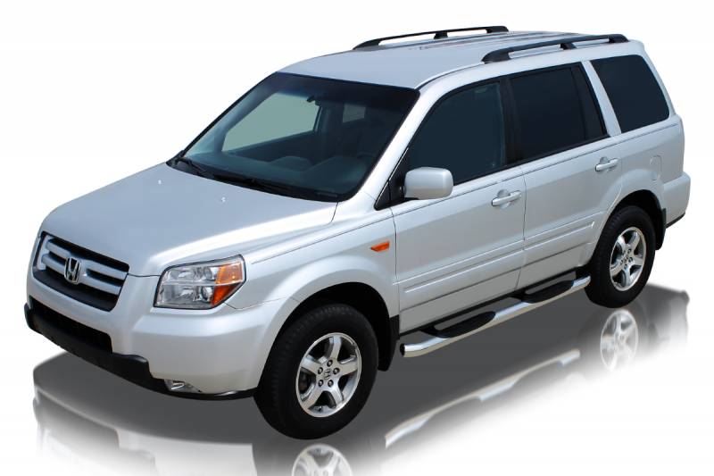 Raptor Series 2003-2008 Honda Pilot 2001-2006 Acura MDX 3" Round Stainless Steel Side Steps Rocker Panel Mount Nerf Bar 0105-0398