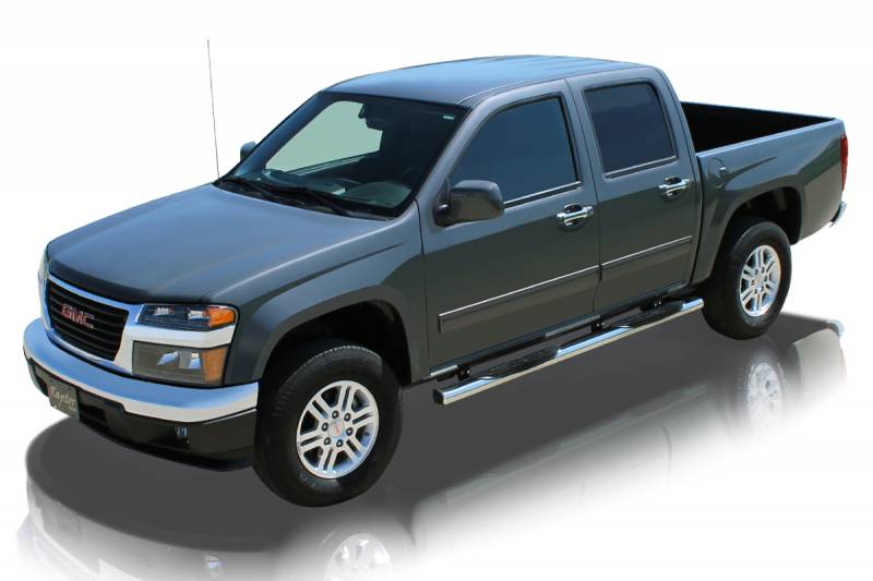 Raptor Series 2004-2012 Chevrolet Colorado GMC Canyon Crew Cab Polished Stainless Steel Rocker Panel Mount 4" Magnum Straight Oval Step Bars 0701-0334