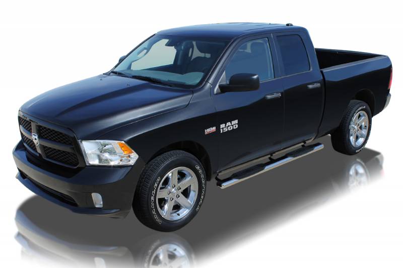 Raptor Series 2009-2018 Dodge Ram 1500 Quad Cab Including EcoDiesel Stainless Steel Rocker Panel Mount 5" Magnum Straight Oval Step Bars 0802-0280M