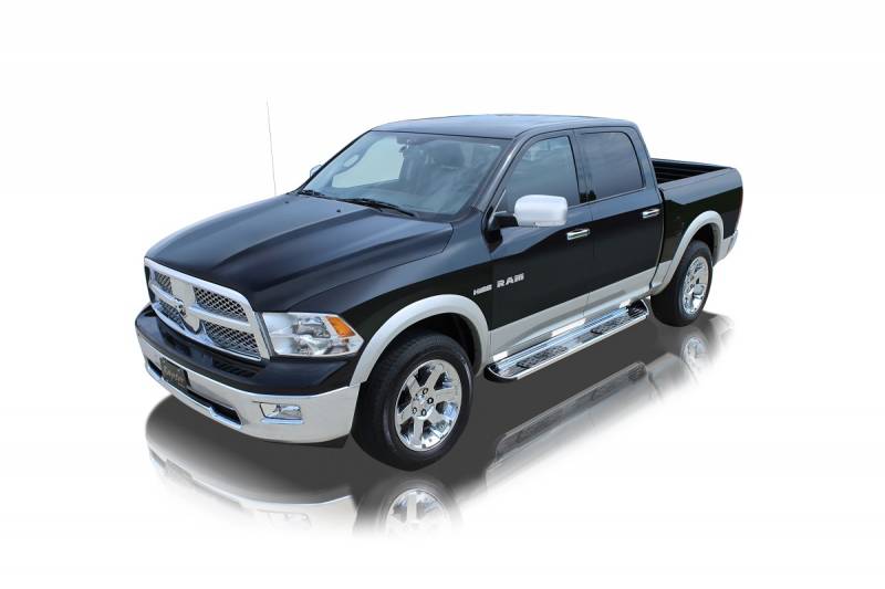 Raptor Series 2009-2018 Dodge Ram 1500 2010-2018 Ram 2500 3500 Including EcoDiesel Polished Stainless Steel Rocker Panel Mount 7" SSR Running Boards 1302-0062M
