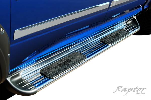Raptor Series 2004-2008 Ford F150 Crew Cab Polished Stainless Steel Rocker Panel Mount 7" SSR Running Boards 1303-0298