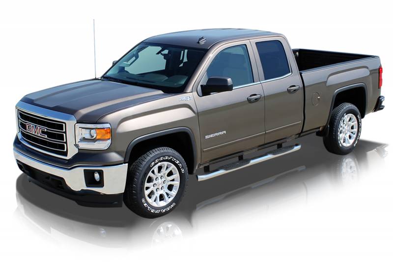 Raptor Series 2007-2018 Chevrolet Silverado GMC Sierra 1500 Extended Cab Double Cab 2007-2019 2500 3500 HD Black E Coated Rocker Panel Mount 5" OE Style Curved Oval Step Bars 1601-0313