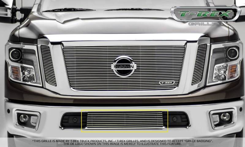 T-Rex 2016 Nissan Titan Aluminum Polished Billet Grille Bumper Overlay 25785