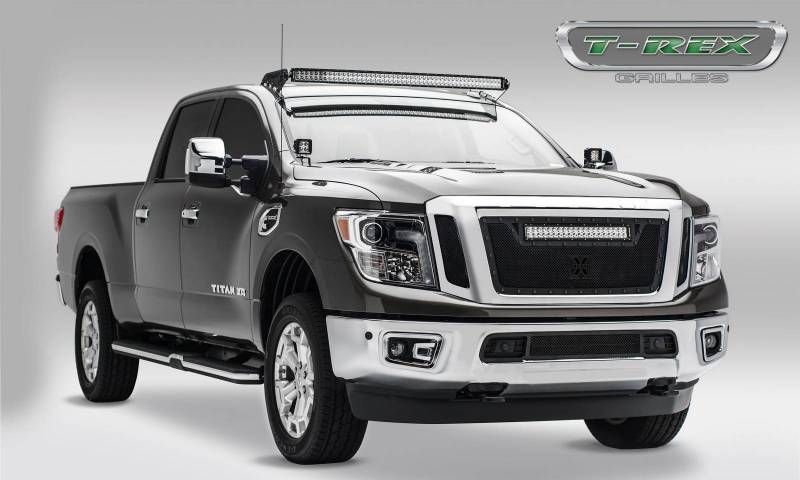 T-Rex 2016-2019 Nissan Titan Steel Black STEALTH METAL Grille Insert 6317851-BR
