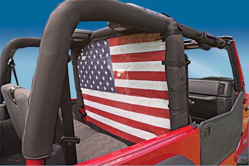 VDP 1980-2006 Jeep Wrangler CJ YJ TJ WindStopper Wind Screen American Flag 508005-1