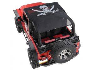 VDP 1976-1991 Jeep Wrangler CJ YJ KoolBreez Sun Screen Brief Top Pirate Jolly Roger 7691JKB-2