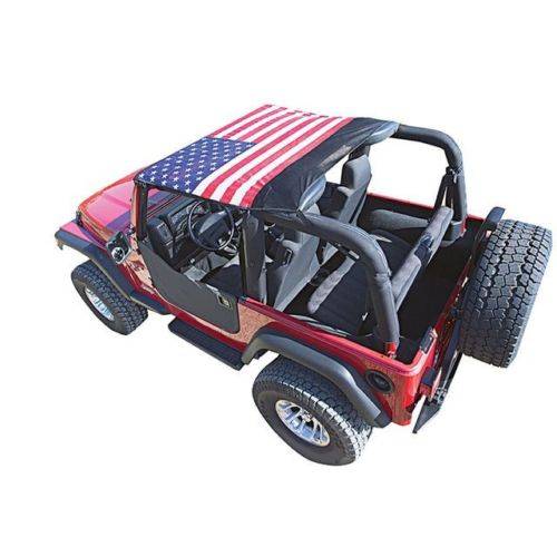 VDP 2007-2009 Fits Jeep JK Wrangler 2dr American Flag KoolBreez Mesh Sun Screen Brief Top 50710-1