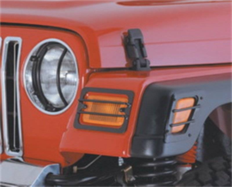 Smittybilt 2007-2018 Jeep Wrangler JK Euro Turn Signal Guards Black 2 Piece 5690