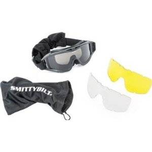 Smittybilt Universal Protective Goggles With Bag Clear  Smoke  Amber Lens 1504