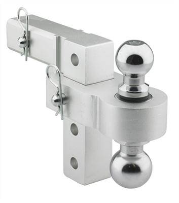 Smittybilt Universal 6 Inch Adjustable Aluminum Ball Mount Satin 2 inch and 1-7/8 inch balls 2925