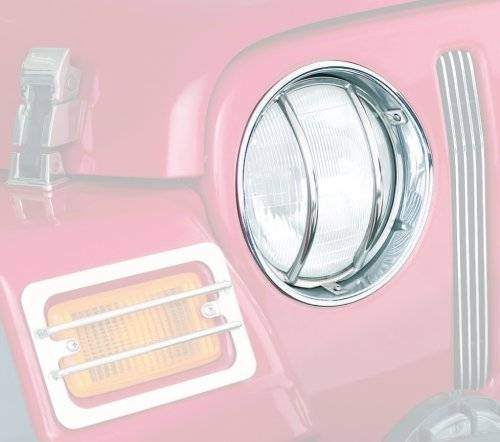 Smittybilt 1997-2006 Jeep Wrangler TJ LJ Euro Head Light Guards Stainless Steel 2 Piece 5460
