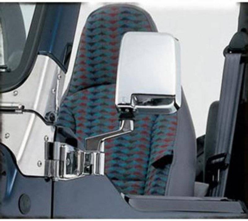 Smittybilt 1987-2006 Jeep Wrangler YJ TJ LJ Half Door Side Mirrors Chrome 7504