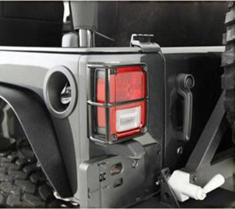 Smittybilt 2007-2018 Jeep Wrangler JK Euro Tail Light Guards Black 8665