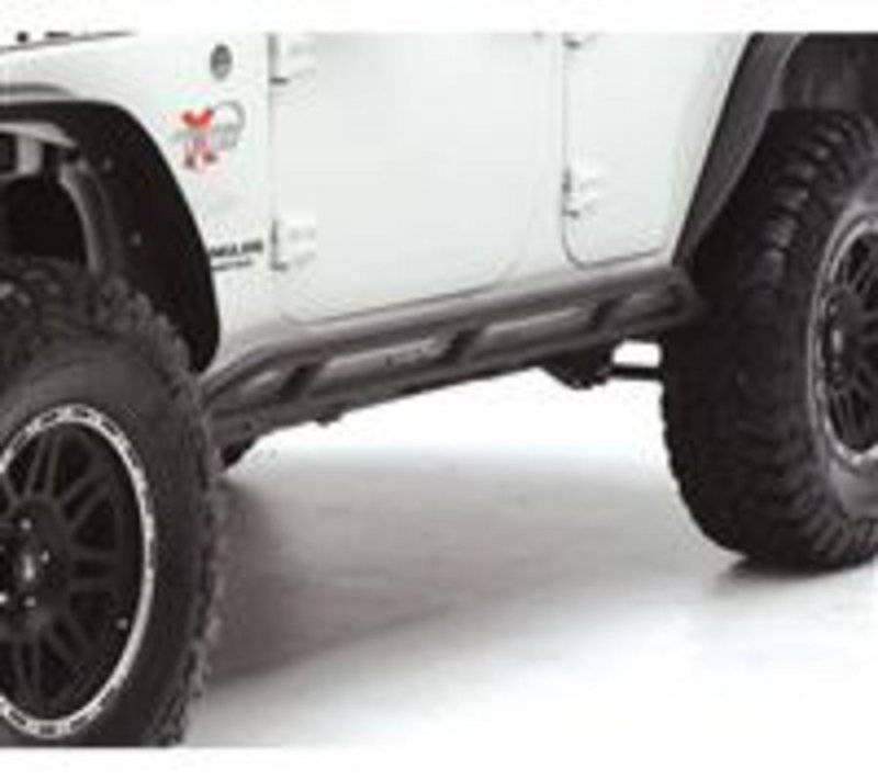 Smittybilt 2007-2018 Jeep Wrangler JK 4 Door SRC Rocker Guards- Black Textured 76644