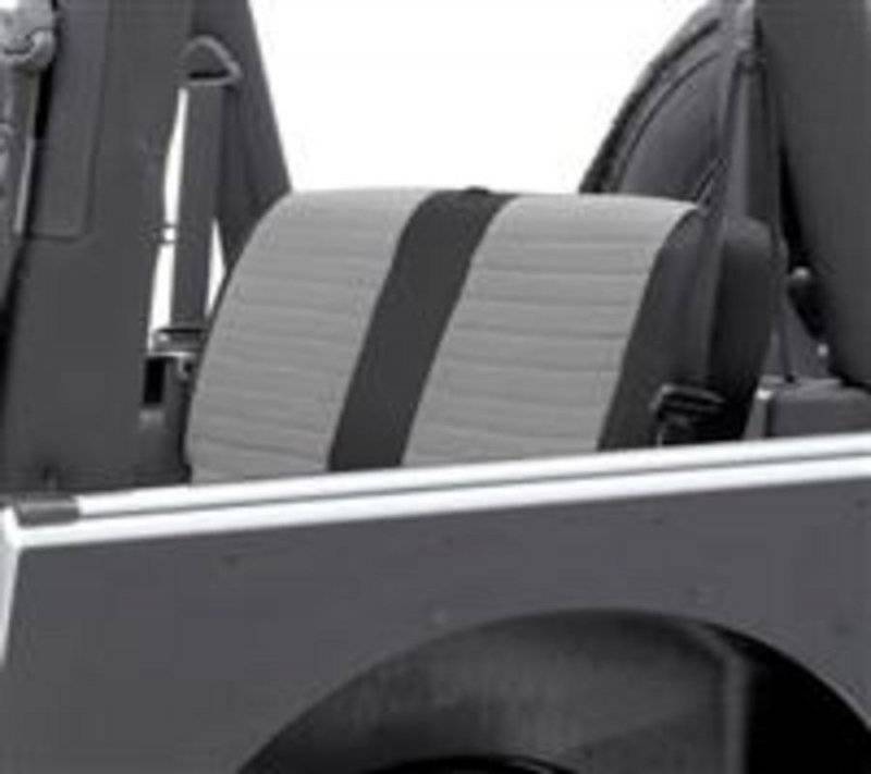 Smittybilt 1980-1995 Jeep CJ Wrangler YJ XRC Seat Cover Rear Black Sides  Gray Center 755111