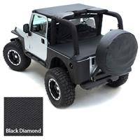 Smittybilt 2007-2018 Jeep Wrangler JK 4 Door Tonneau Cover For OEM Soft Top With Channel Mount Black Diamond 761335
