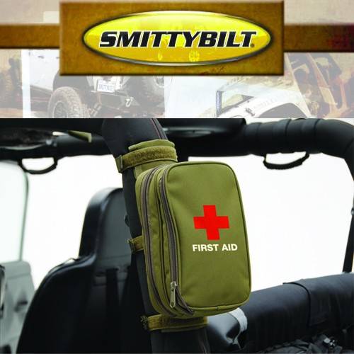 Smittybilt Universal Roll Bar Mount First Aid Storage Bag Black 769541