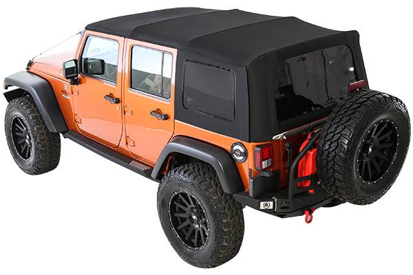 Smittybilt 2007-2009 Jeep Wrangler JK 4 Door Soft Top Premium Canvas OEM Replacement With Tinted Windows 9084235