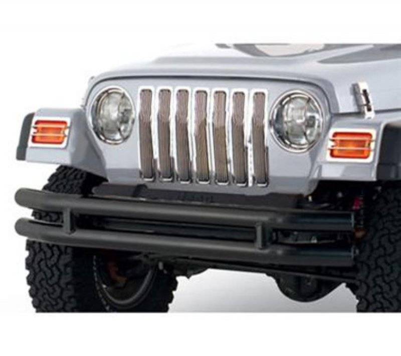 Smittybilt 1976-2006 Jeep CJ Wrangler YJ TJ LJ Tubular Bumper Front WithOut Hoop Gloss Black JB44-FN