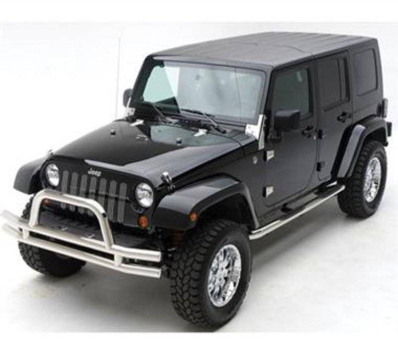 Smittybilt 2007-2018 Jeep Wrangler JK Tubular Bumper Front With Hoop Stainless Steel JB48-FS