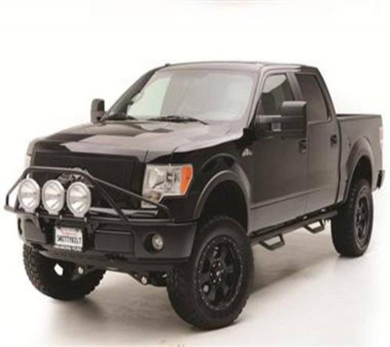 Smittybilt 1999-2015 Ford Super Duty F250  F350 Crew Cab 6.6' Bed Nerf Steps 4 Step Gloss Black F99100CC
