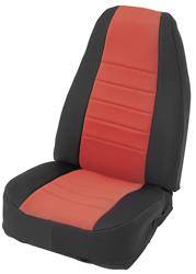 Smittybilt 1976-1990 Jeep CJ YJ Neoprene Front Rear Seat Cover Set Red 471030