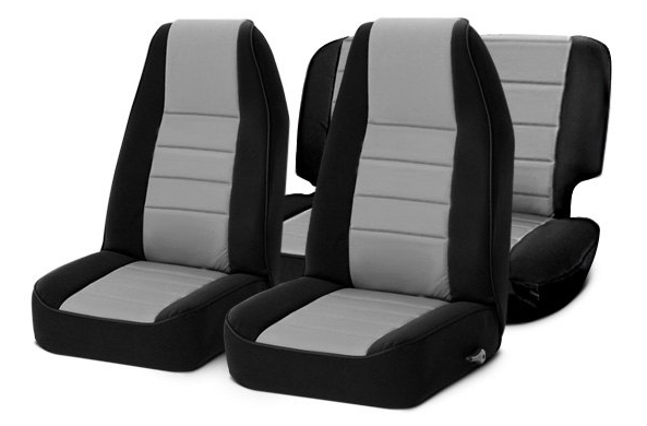 Smittybilt 1991-1995 Jeep YJ Neoprene Front Rear Seat Cover Set Charcoal 471122