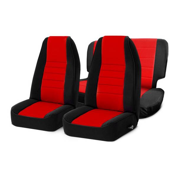 Smittybilt 1991-1995 Jeep YJ Neoprene Front Rear Seat Cover Set Red 471130