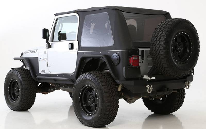 Smittybilt 1997-2006 Jeep Wrangler TJ Bowless Soft Top Combo OEM Replacement With Tinted Windows Black Diamond 9973235