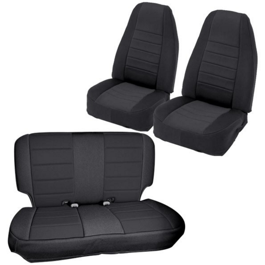 Smittybilt 2007 Jeep JK 4 Door Neoprene Front Rear Seat Cover Set Black 471801