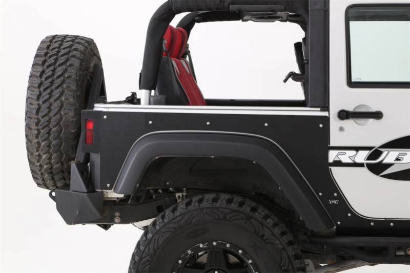 Smittybilt 2007-2018 Jeep Wrangler JK 2 Door XRC Flat Armor Skins Rear Black Textured 76981