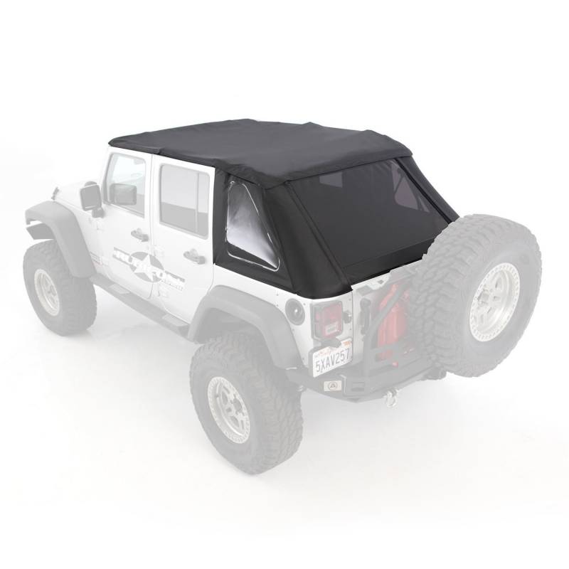 Smittybilt 2007-2018 Jeep Wrangler JK 2 Door Bowless Soft Top Combo OEM Replacement With Tinted Windows Black Diamond 9073235