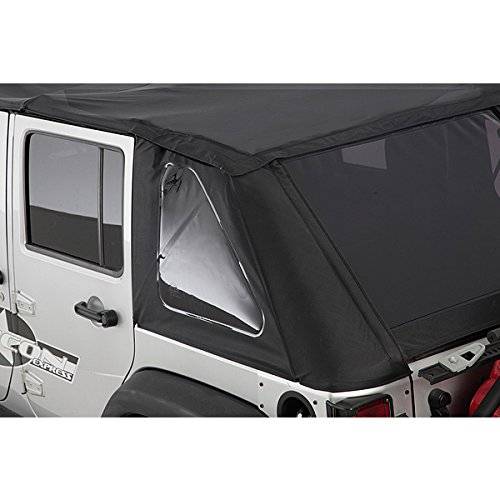 Smittybilt 2007-2018 Jeep Wrangler JK 4 Door Bowless Soft Top Combo OEM Replacement With Tinted Windows Black Diamond 9083235
