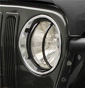 Smittybilt 2007-2018 Jeep Wrangler JK Complete Euro Kit Includes Turn signal Headlight and Side Marker Guards Black 5692