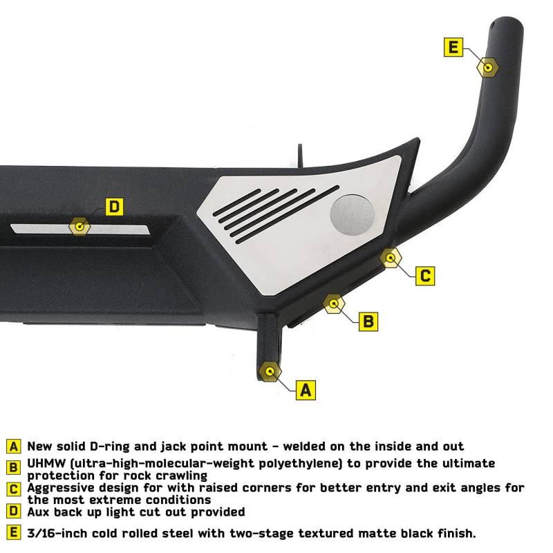 Smittybilt 2007-2018 Jeep Wrangler JK SRC Gen2 Rear Bumper 76614